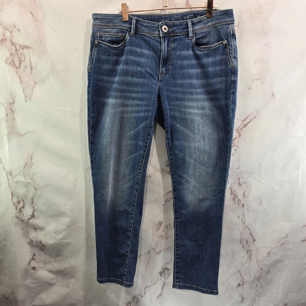 J Jill Jeans Womens 10 P Authentic Fit Slim Ankle High Rise Crop Denim Medium